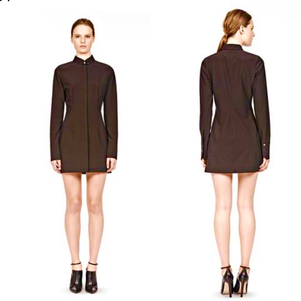 Alexander Wang‎ Fitted Shirtdress with Collar Pin